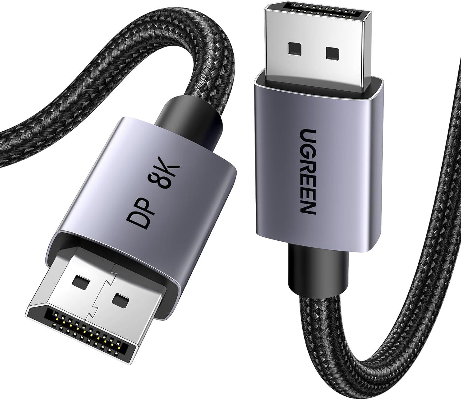UGREEN Cabo DisplayPort 1.4 Blindado 2M 8K60Hz 32.4Gbps
