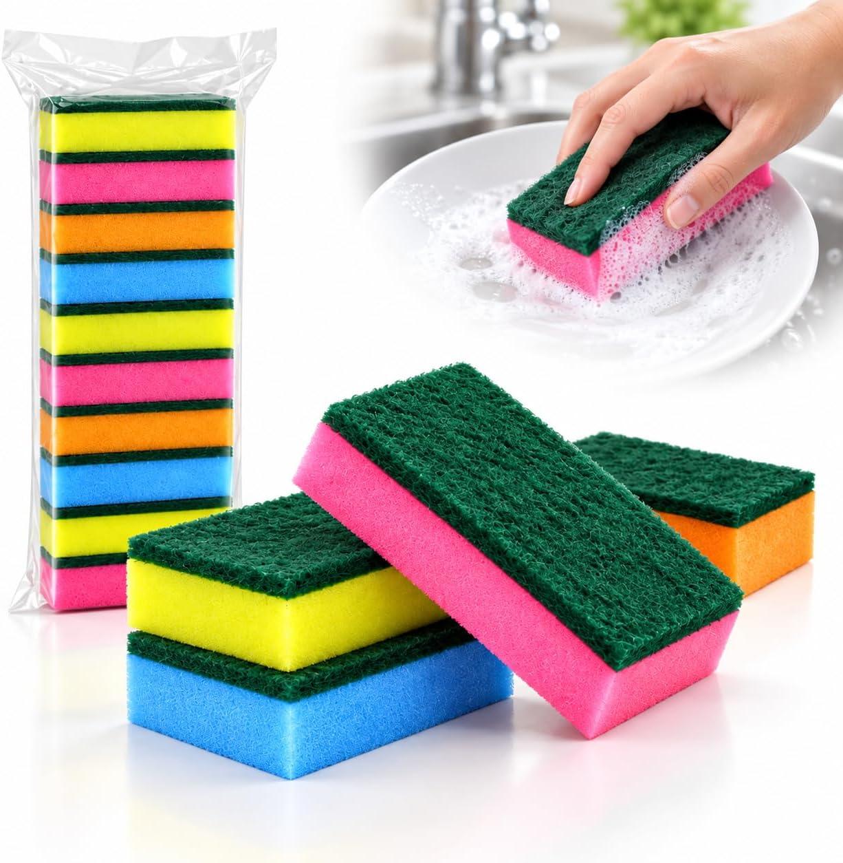Kit 10 Esponjas Multiúso para Limpeza – Alta Eficiência na Cozinha e Casa – Remove Gordura e Sujeira Difícil – Duráveis, Versáteis e Ideais para Louças e Superfícies