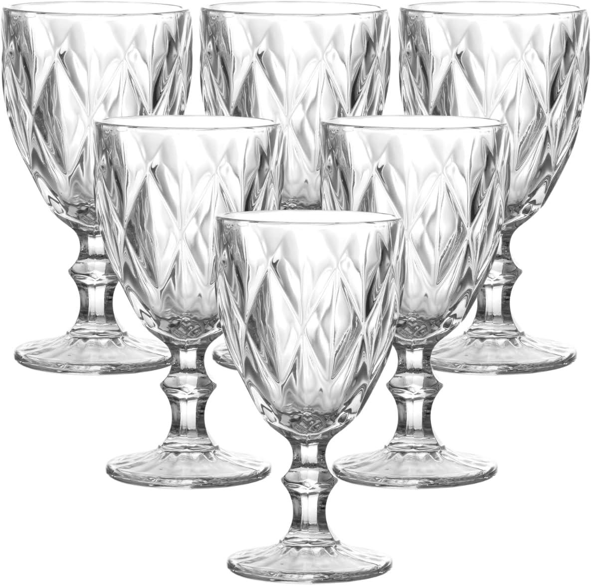 Taça de Vidro Diamond Clear 340ml Jogo com 6 Peças HABITARA HOME