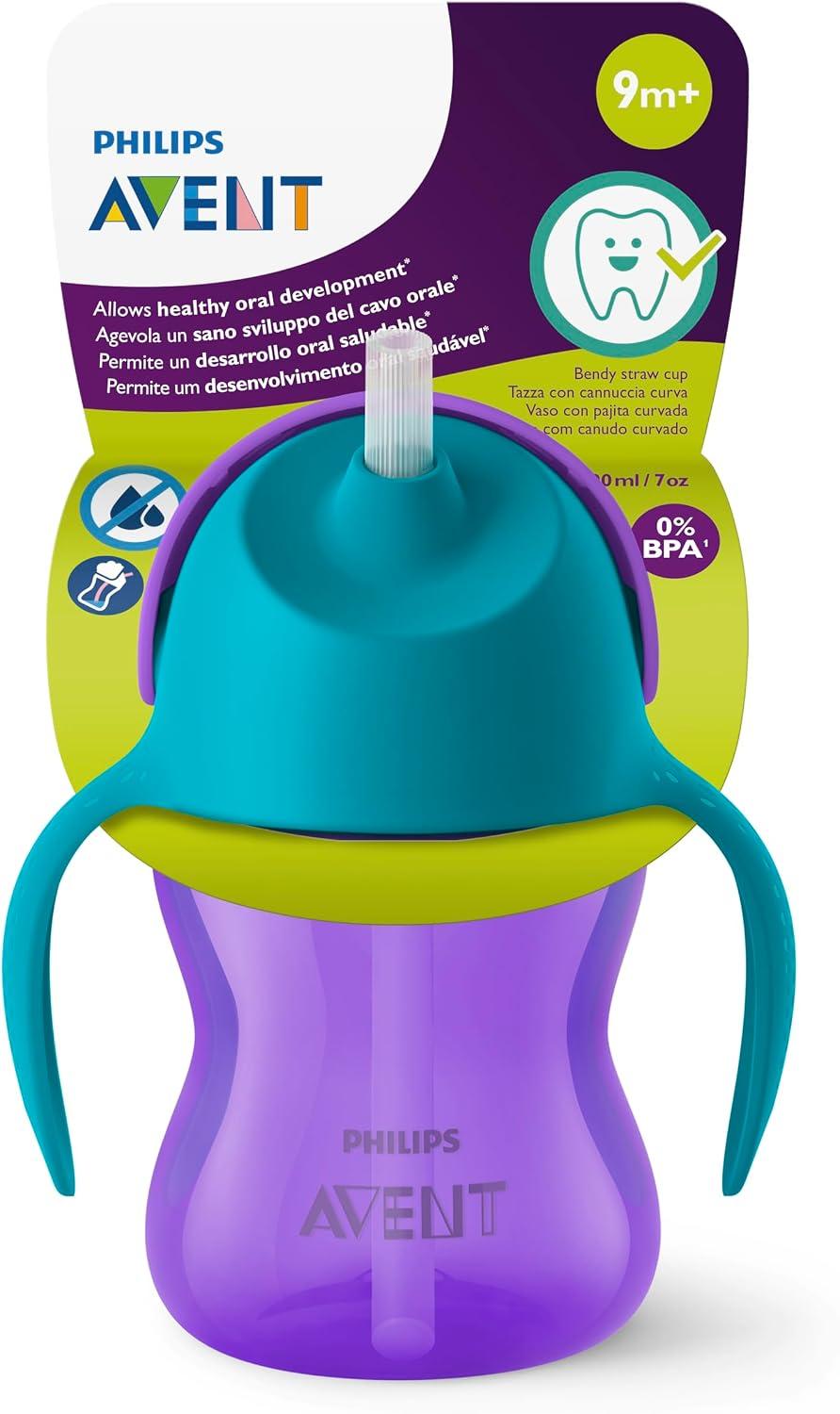 Copo Dinossauro Philips Avent SCF796/02 À Prova de Vazamentos Azul/Roxo 200ml