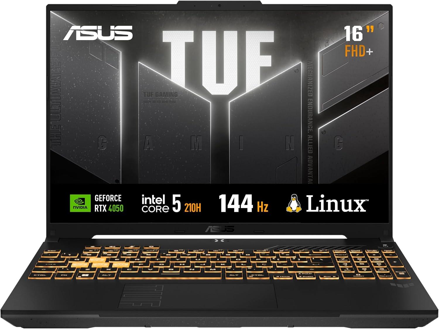 Asus Tuf Gaming F16 Intel Core 5, Rtx 4050, 8GB, 512GB SSD, Keepos,16.0'' Fhd, Mecha Gray - Fx607vu-rl054