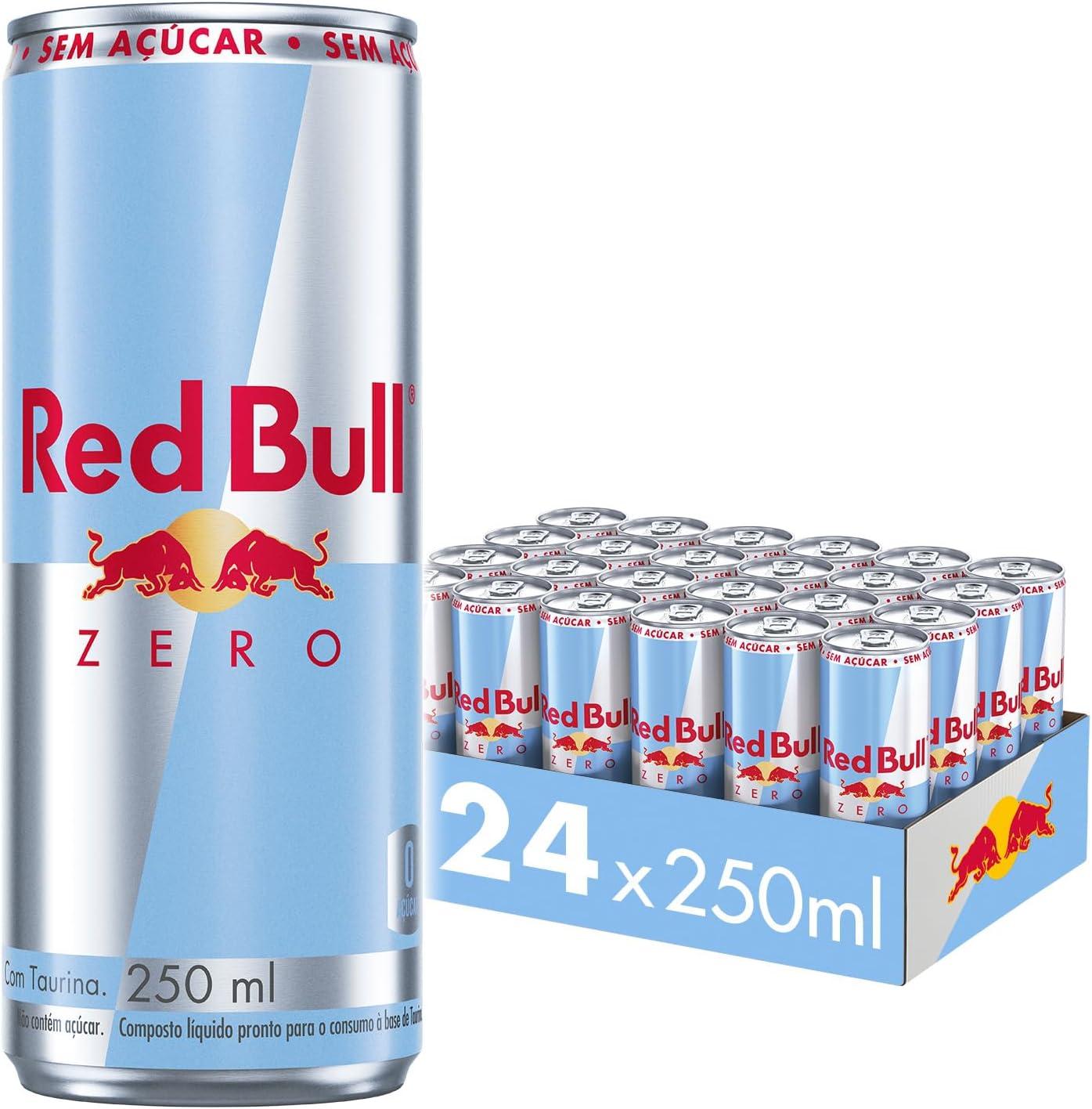 Red Bull Energético, Zero, Sem Açúcar, 250ml, 24 latas