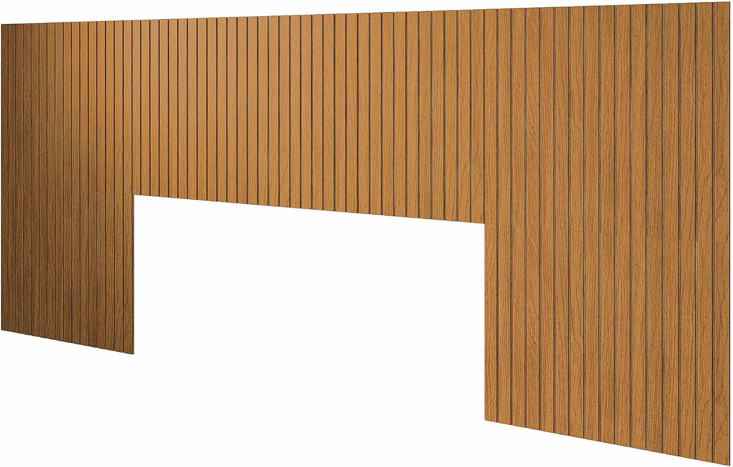Cabeceira Ripada para Cama Casal, Queen e King em MDF 253x106cm Autoadesiva - LH Móveis