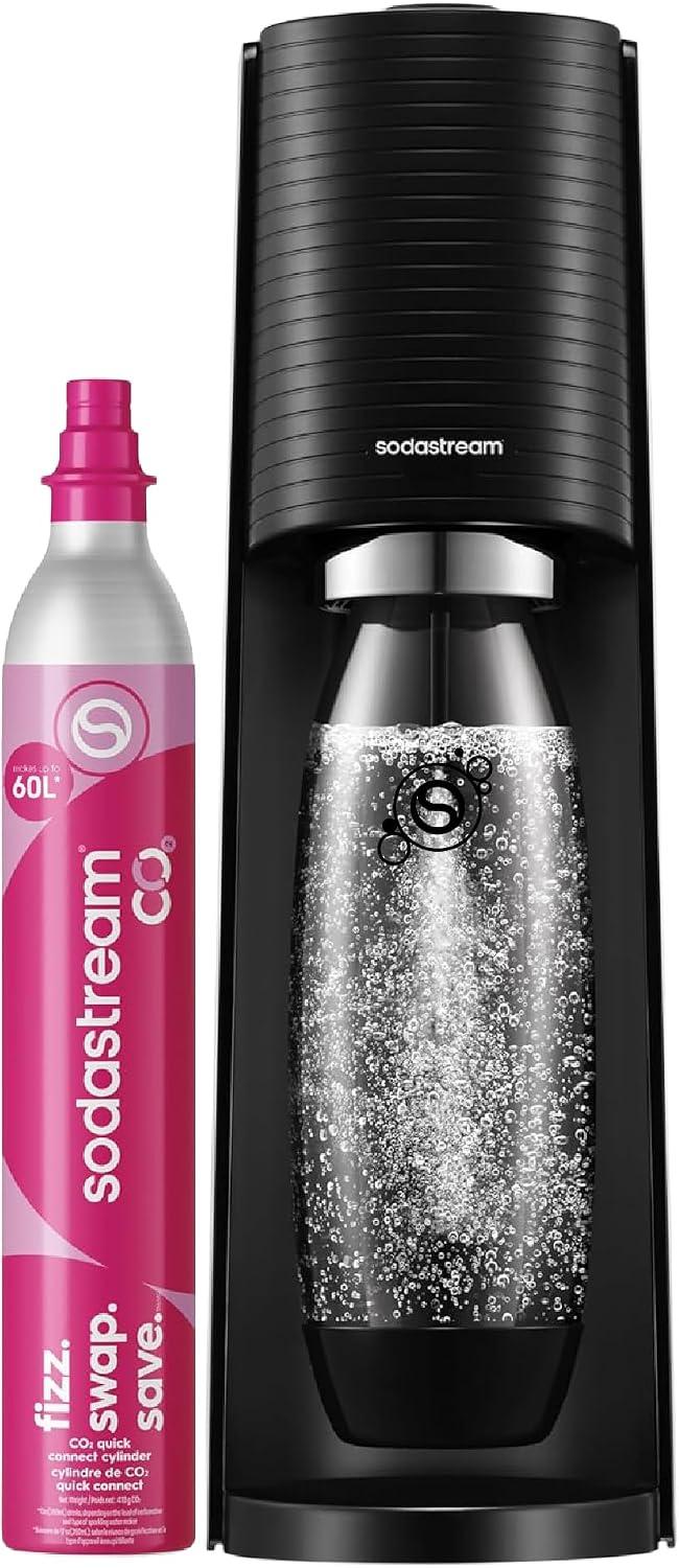 Máquina de Água com Gás Terra Preta SodaStream com Cilindro