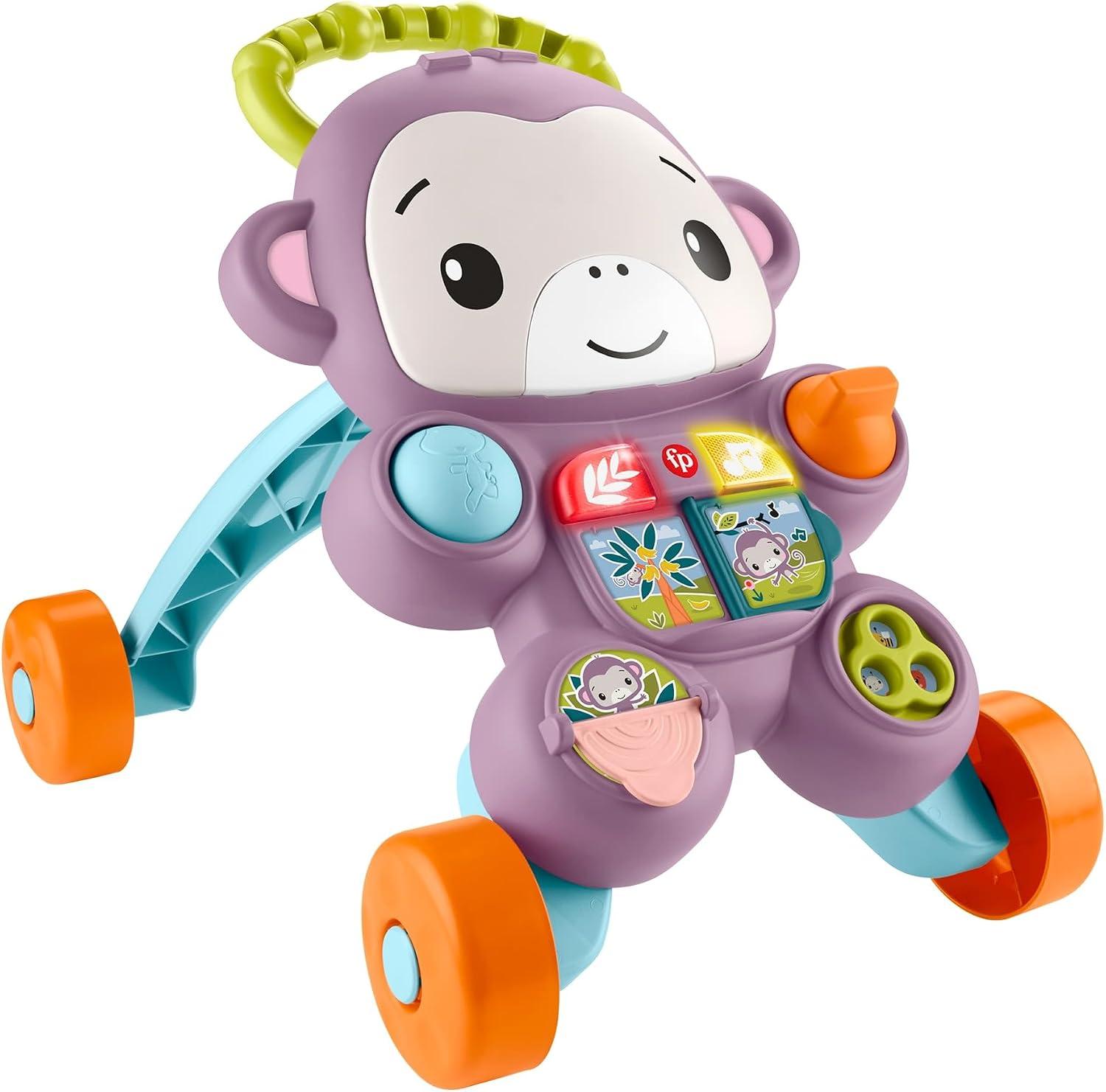 Andador Amigo Macaco Aprenda Comigo Brinquedo Bebê Fisher-Price Mattel. Atividades educativas com apoio para andar. Ideal a partir dos 9 meses.