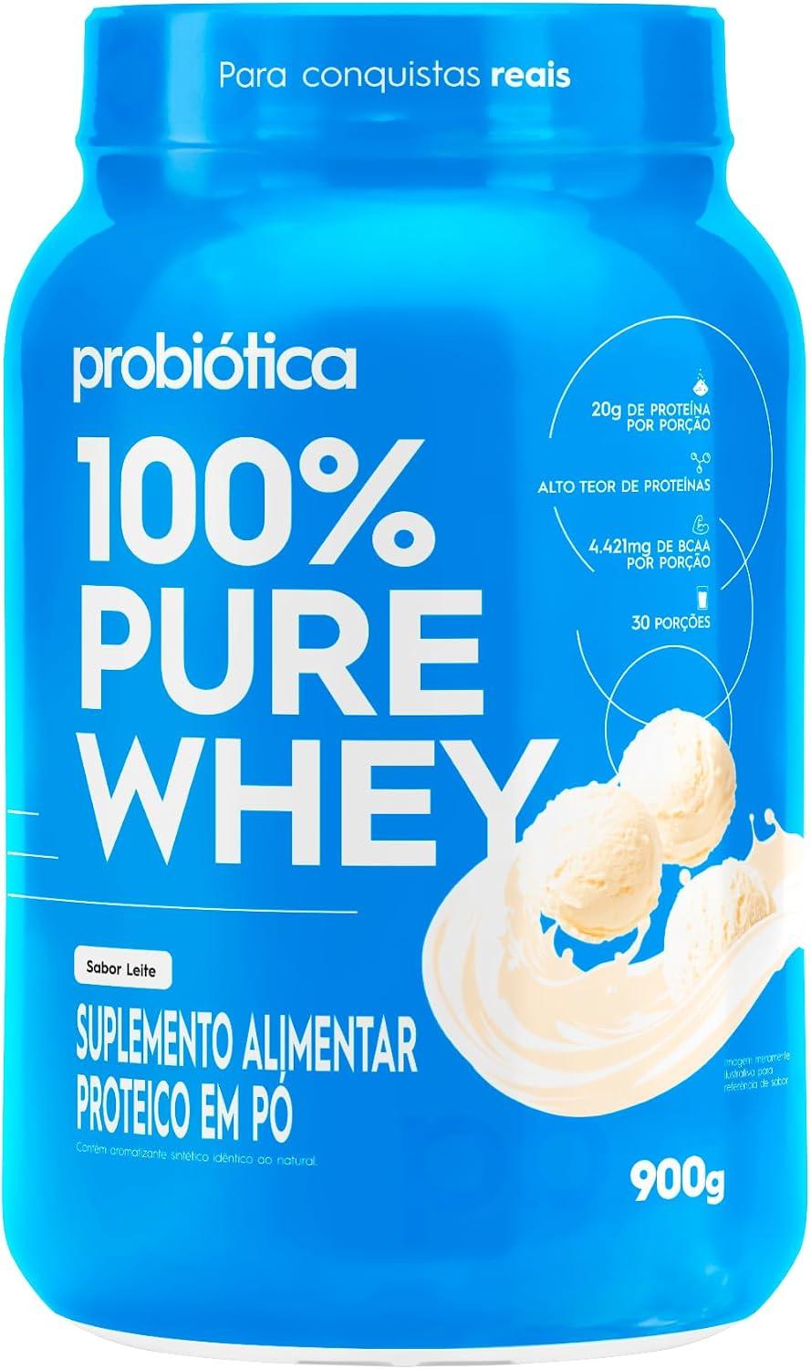 Probiótica 100% Pure Whey Pote (900g) -Leite
