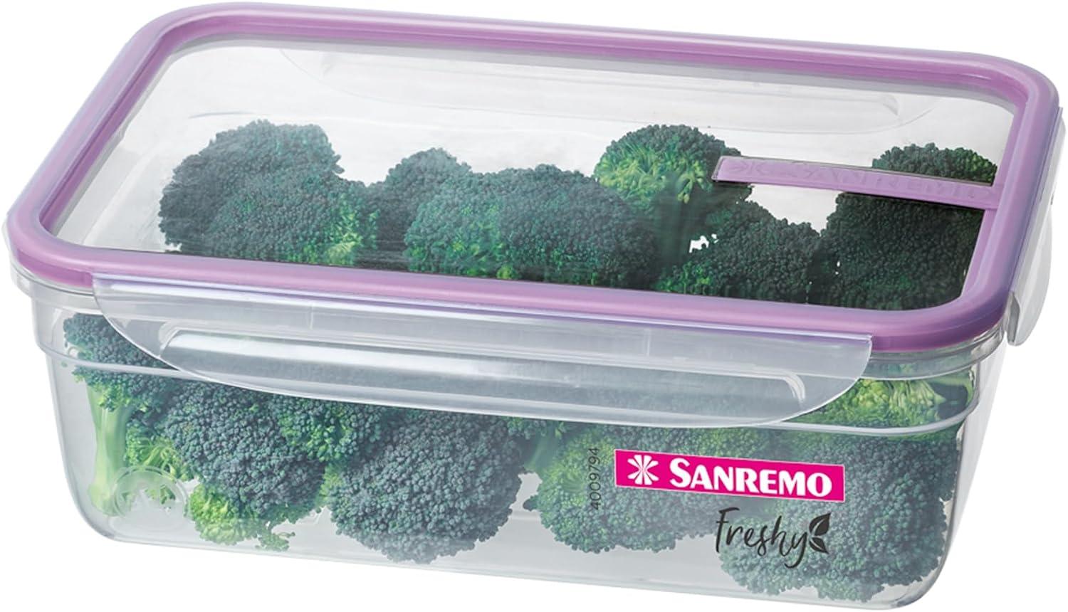 Sanremo - Pote Plástico Hermético de 2,5 Litros e Tampa com Travas, Linha Freshy