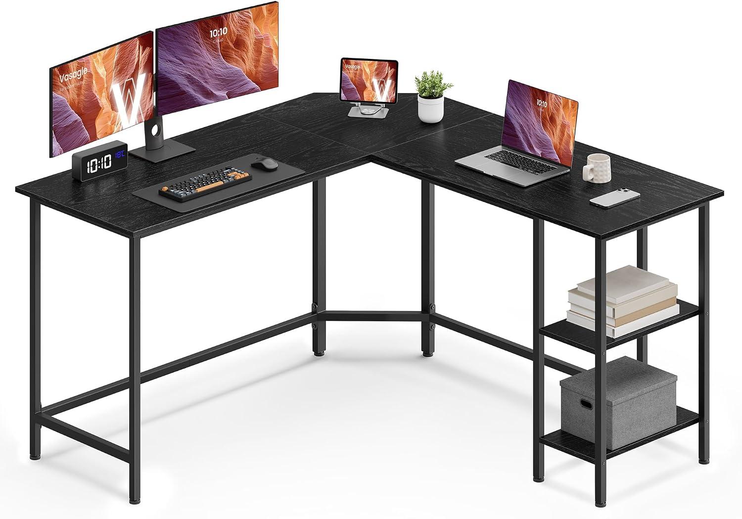 VASAGLE Mesa de Computador, Escrivaninha para Escritório, para Estudo, Quarto, Sala de Estar, BRLWD072B56V2