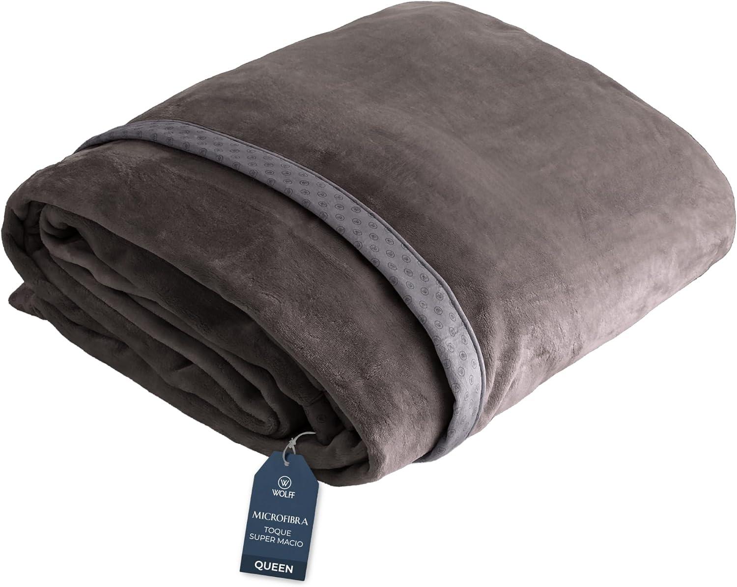 WOLFF - Cobertor Queen Velvet Dream Microfibra Cinza