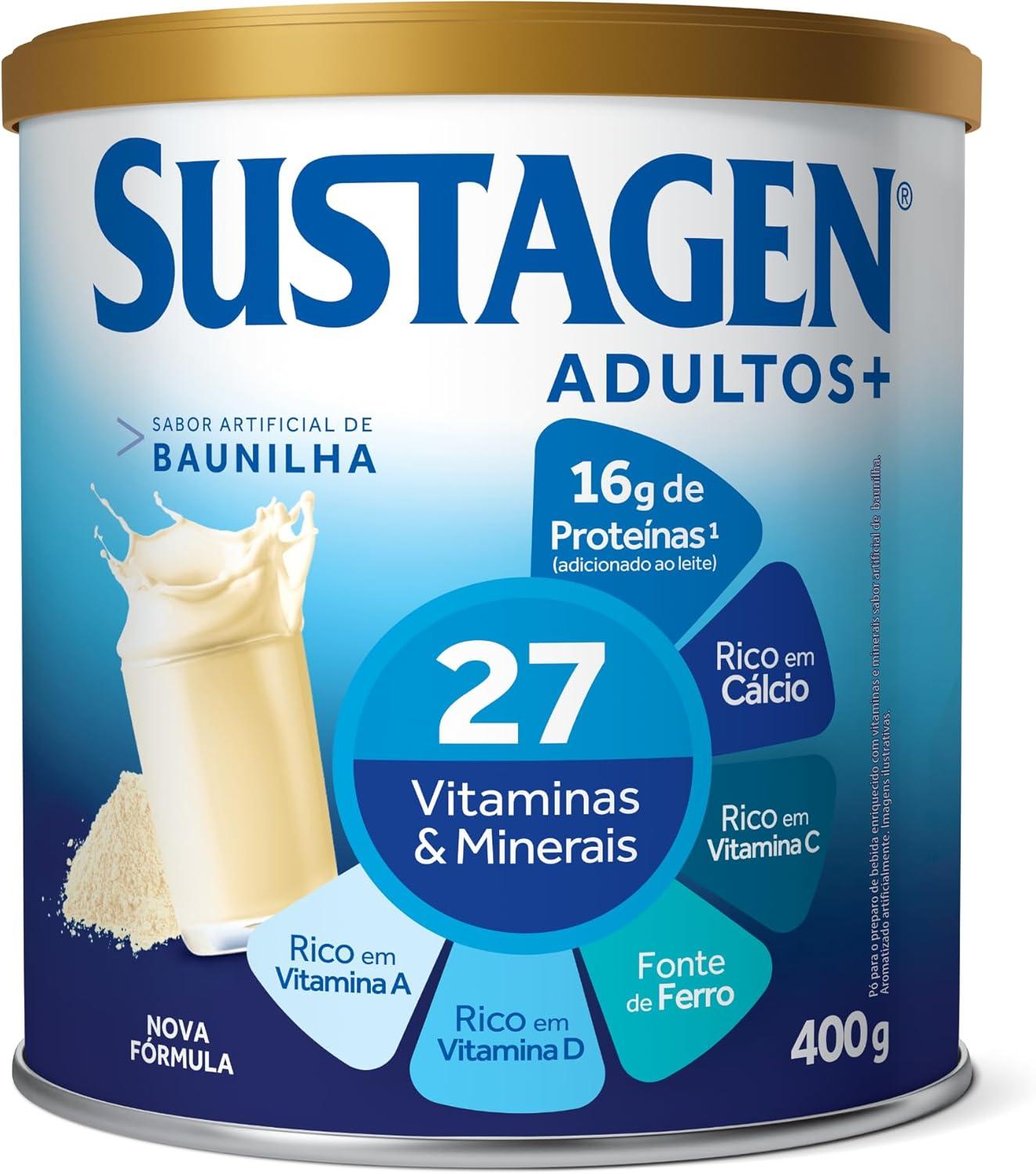 Complemento Alimentar Sustagen N&E Adultos+, Sabor Baunilha, 400g