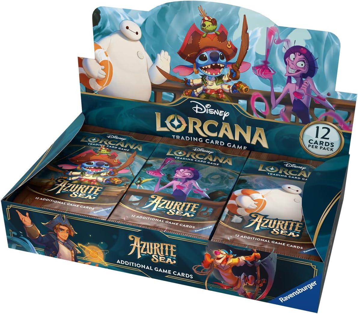 Ravensburger Disney Lorcana TCG: Pacote de Booster Azurite Sea Display | 24 Pacotes com 12 Cartas Colecionáveis Cada | Ideal para Colecionadores e Fãs da Disney | Adequado para maiores de 8 anos
