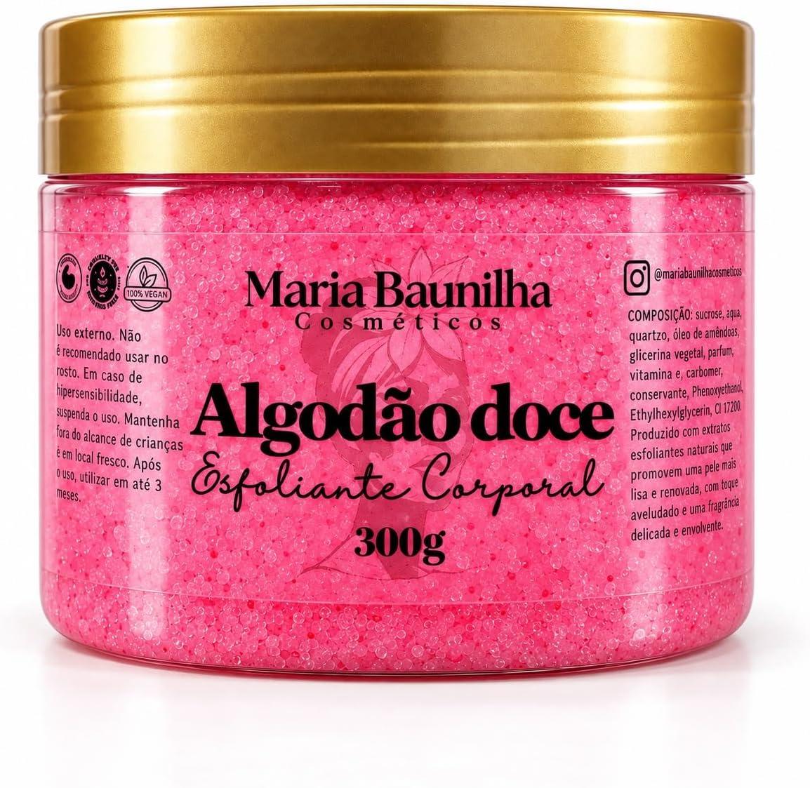 Esfoliante Corporal Sugar Scrub Algodão Doce 300g - Maria Baunilha Cosméticos