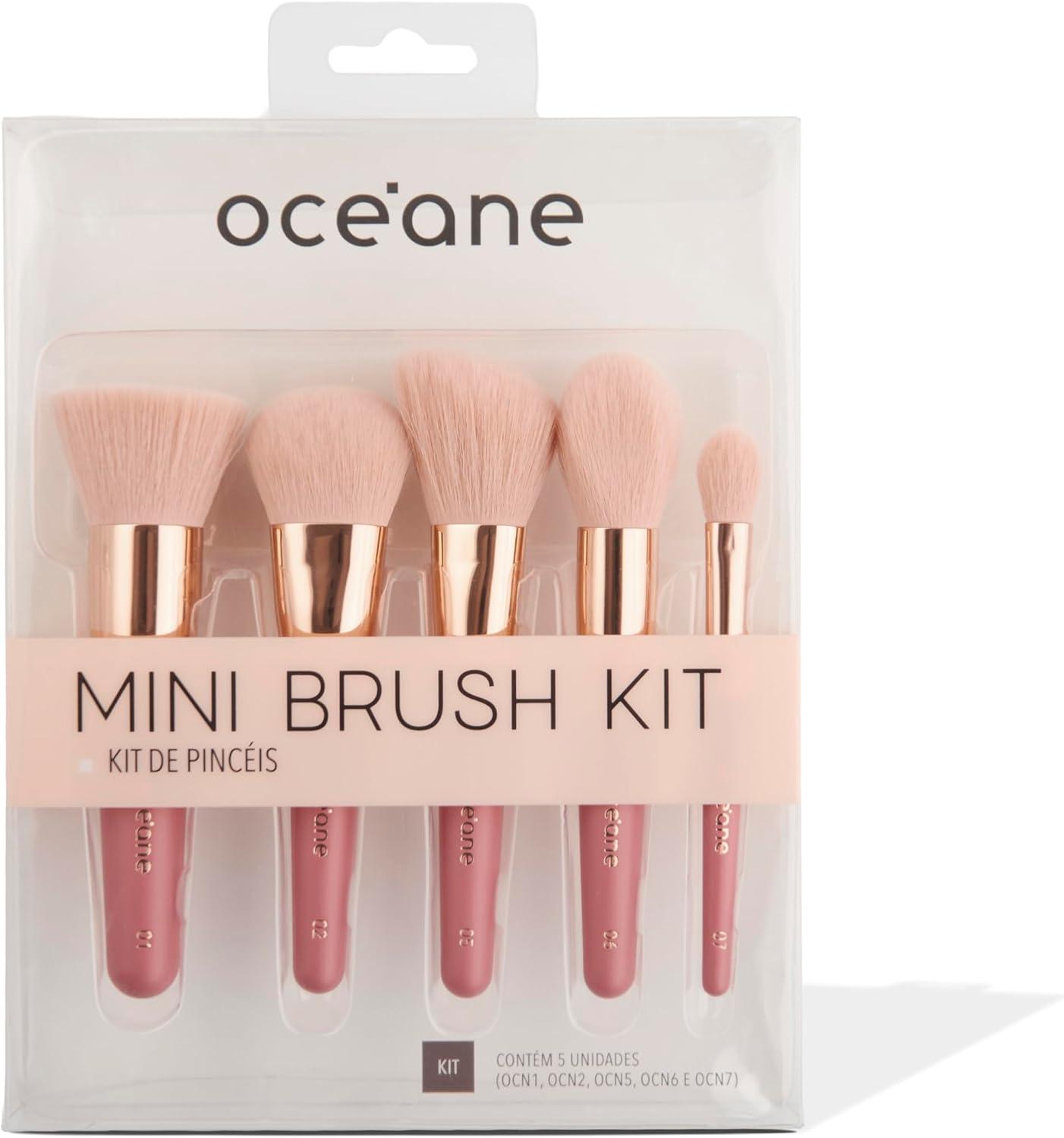 Océane-Mini Kit com 5 Pincéis Coral Mini Brush Kit