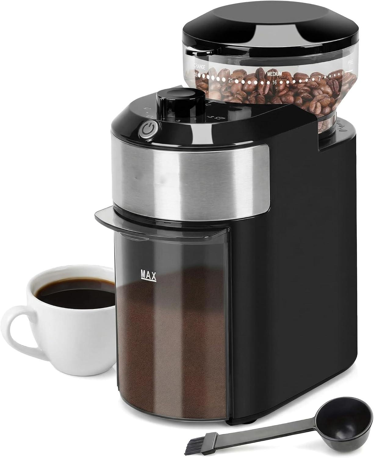 Moedor de Café Elétrico com 28 Configurações de Moagem, Capacidade para 12 Xícaras, 110V, Uso Doméstico