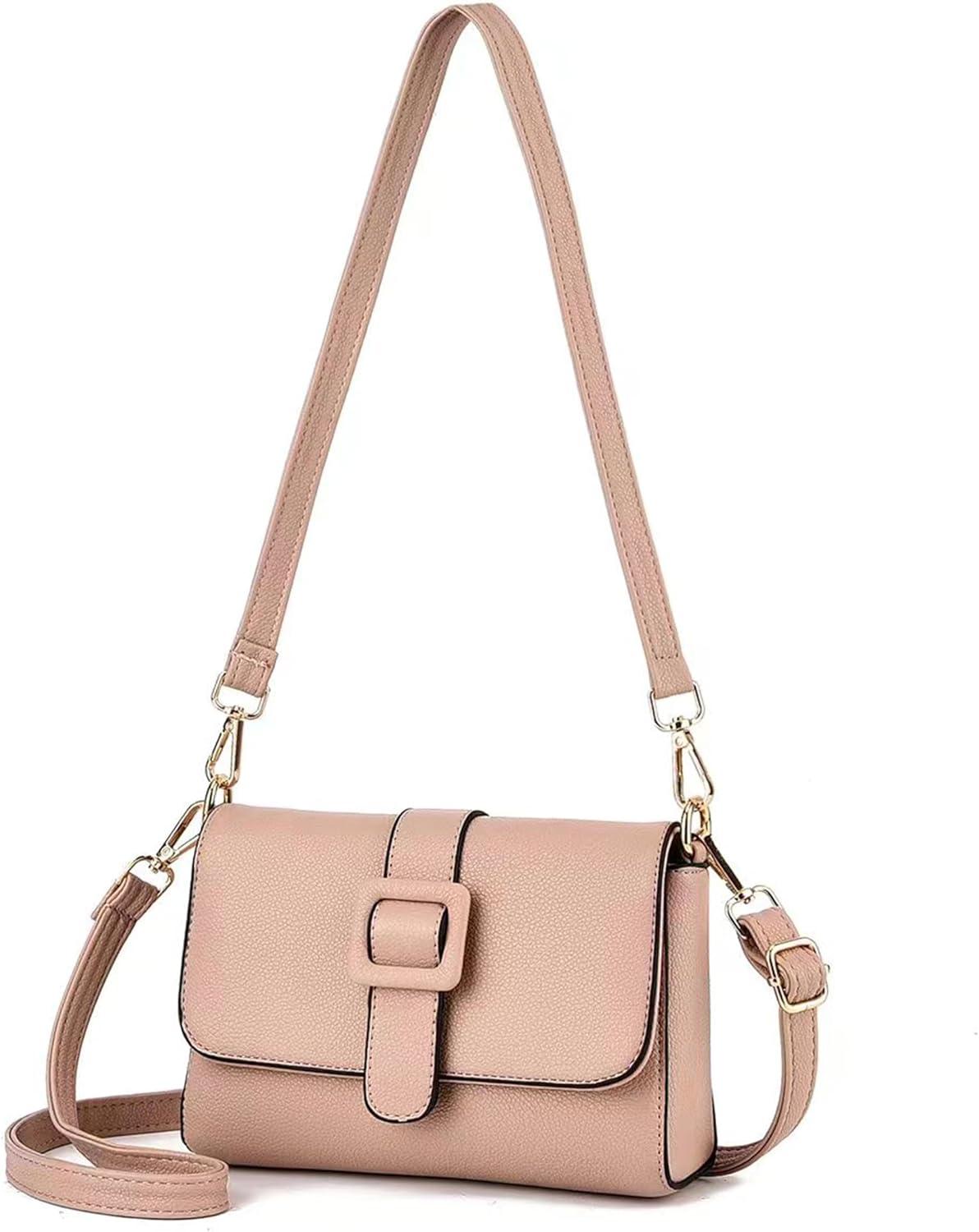 Bolsa Feminina de Couro Macio - Alças duplas ajustáveis (Ombro/Crossbody), Multiuso para Dia a Dia, Festas e Viagense Couro Macio
