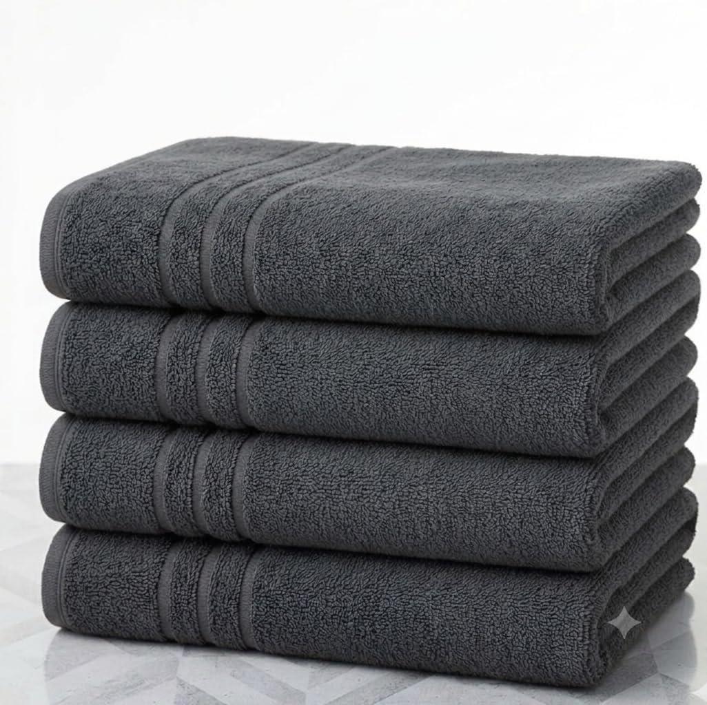 Kit 4 Toalhas de Banho Padrão Hotel/Pousada 100% Algodão - Felpudas, Macias e Altamente Absorventes 70cm x 1,40m, 400g
