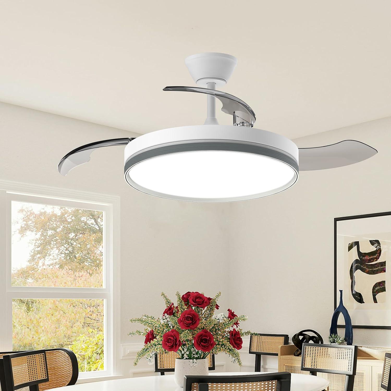 Airwit Ventilador de Teto Retrátil Inverter 106 cm com Luz LED