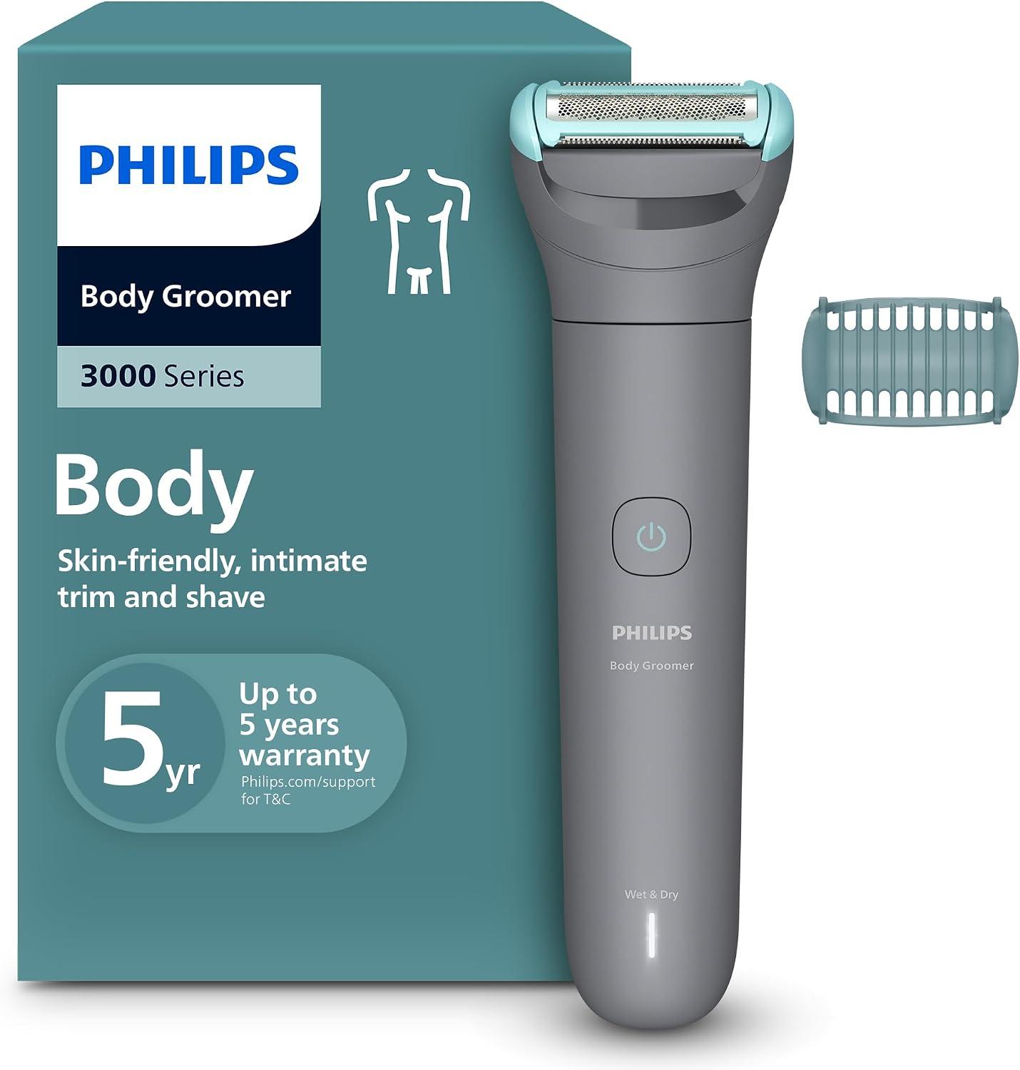 Philips Aparador e Raspador de Pelos Corporais Masculino À Prova d'Água com Bateria Recarregável, Bivolt – BG3470/15