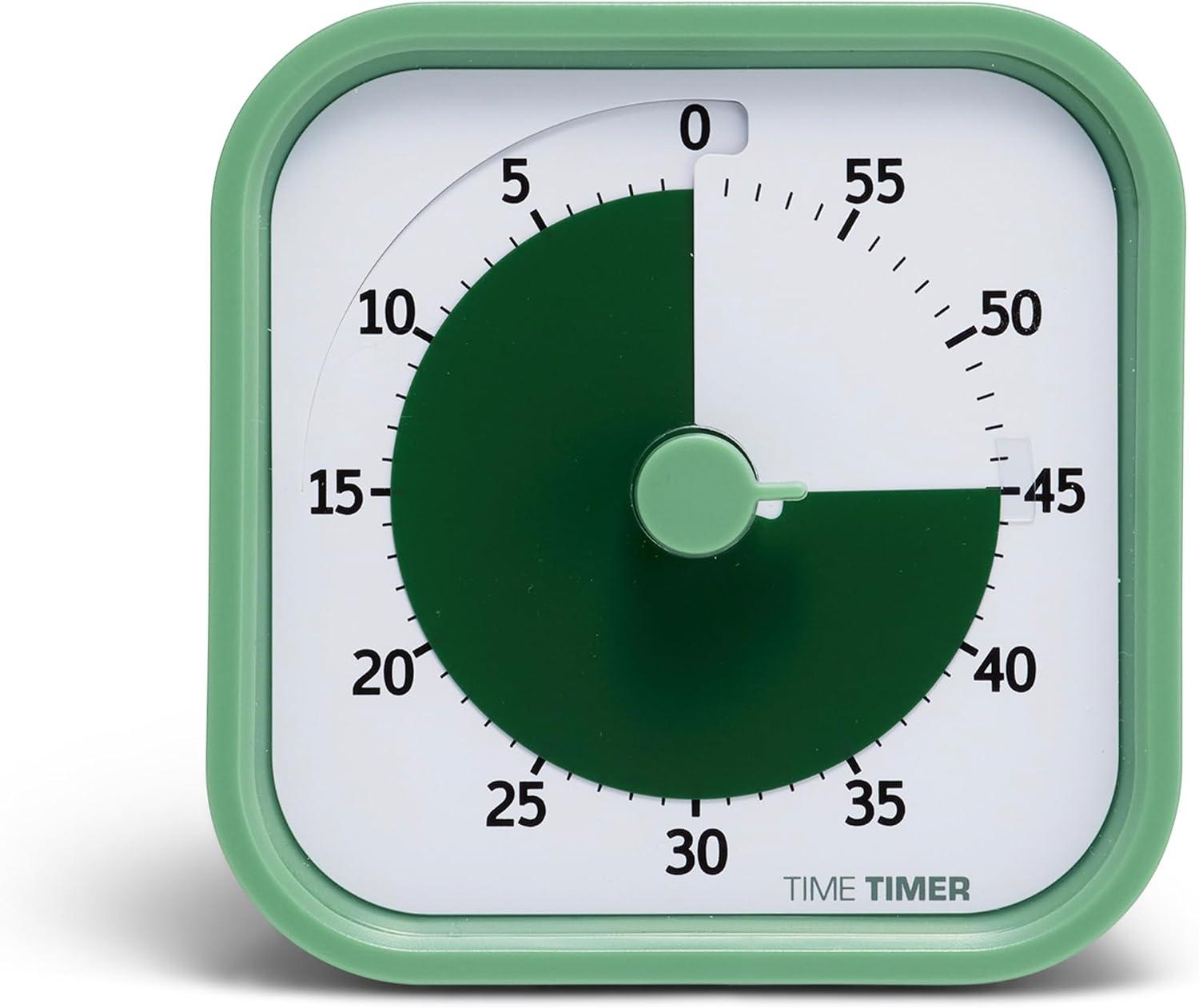 TIME TIMER Mod edição de casa - temporizador visual de 60 minutos - ferramenta de estudo, temporizador para secretária, escritório e reuniões com funcionamento silencioso (verde)