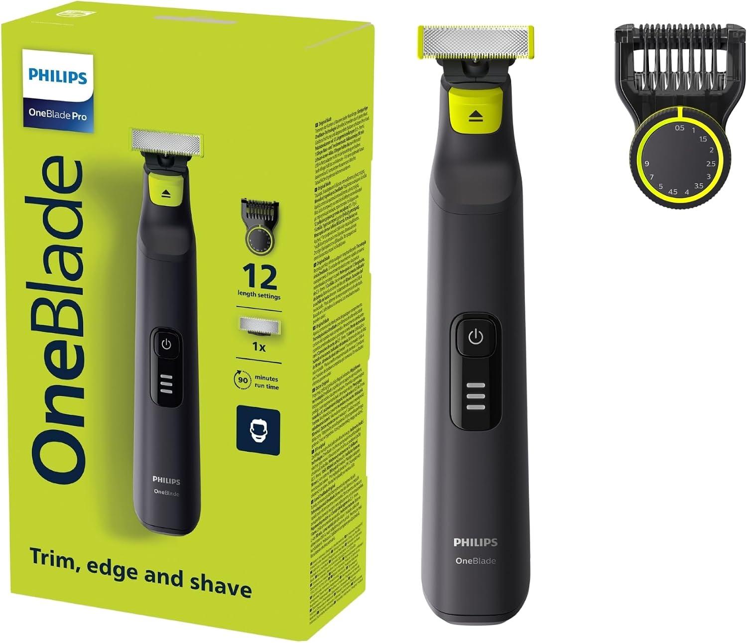 Philips OneBlade Pro Barbeador e Aparador Elétrico 12 Tamanhos em 1 Pente