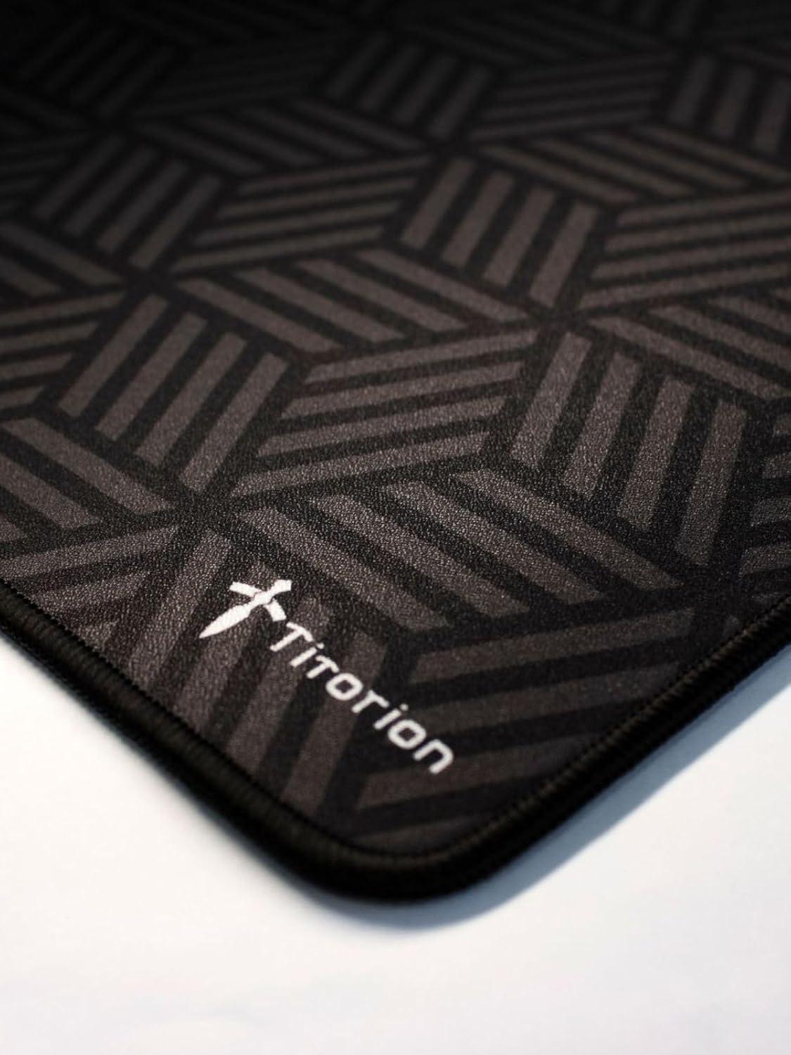 Mouse Pad Gamer Control Profissional 49x42 Deskpad Hexágono Branco Preto Liso Ergonômico - Titorion (Preto Hexágono)