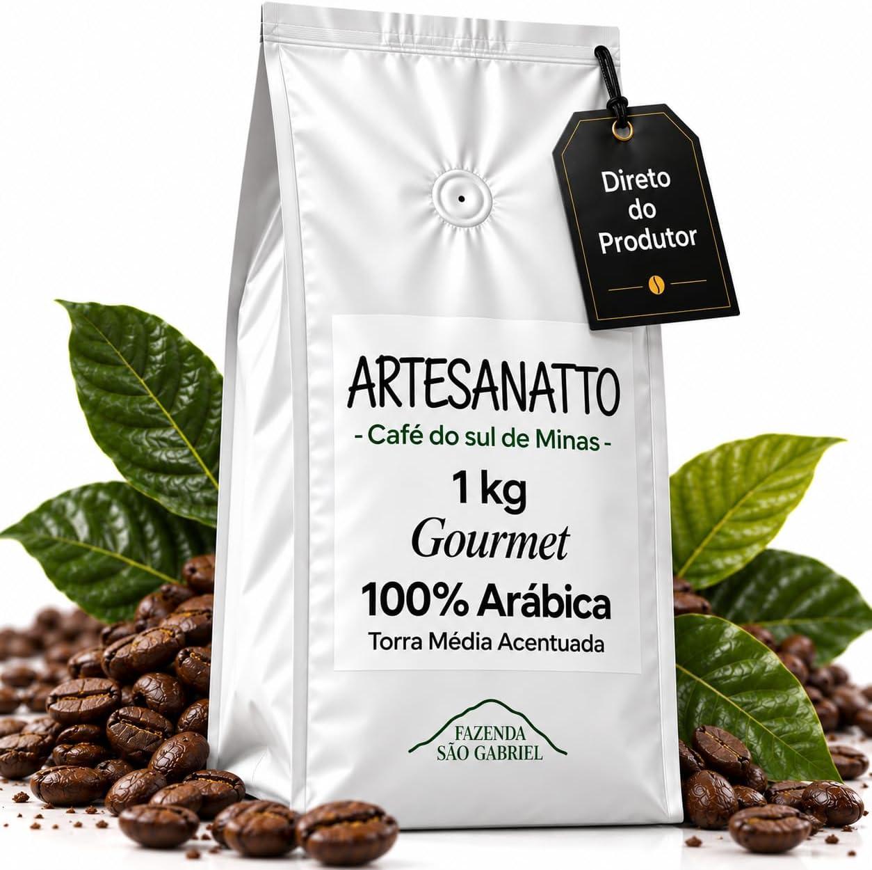 Café Gourmet Moído 100% Arábica 1kg Torra Média Acentuada - Cultivo de Altitude no Sul de Minas Guaxupé - Sabor Equilibrado Aroma Envolvente Graos Selecionados