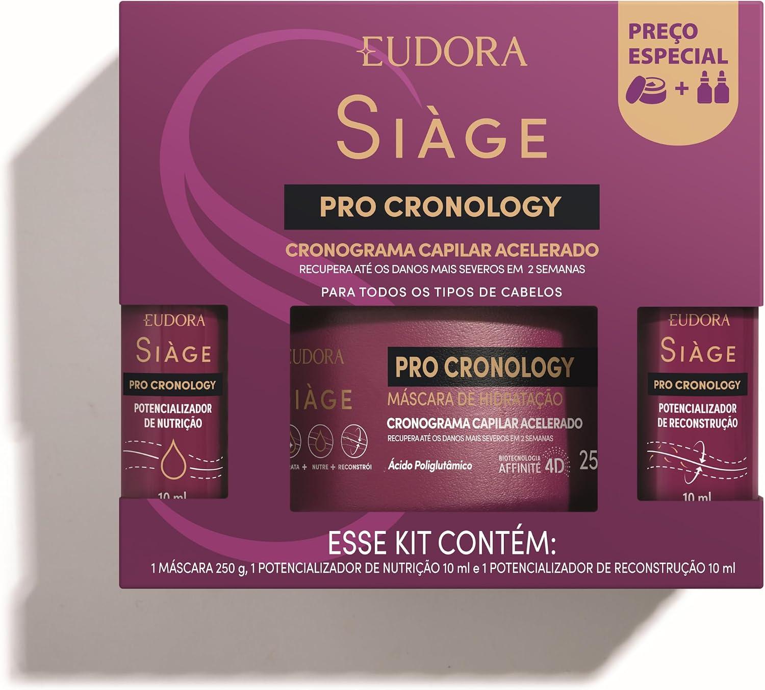 Eudora Siàge Kit Máscara + 2 Potencializadores Pro Cronology