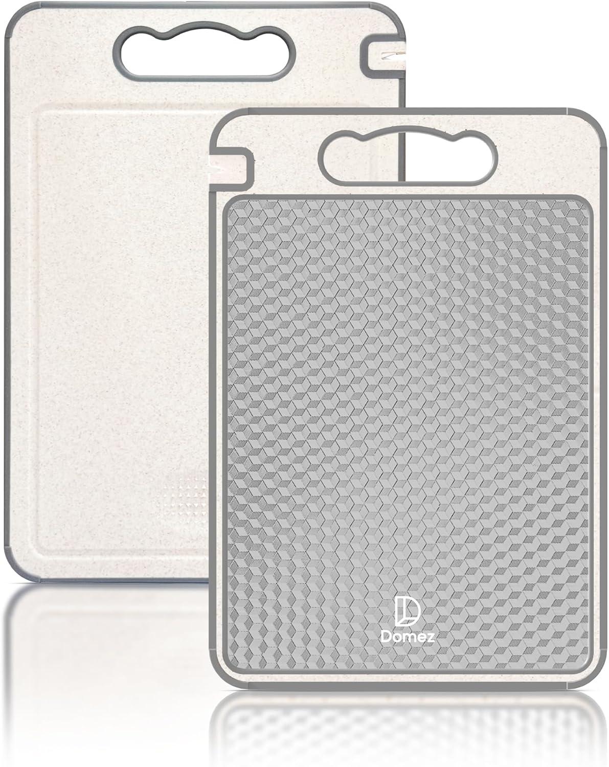 DOMEZ Tábua de Corte Dupla Face Aço Inox 304 Autêntico e PP para Cozinha