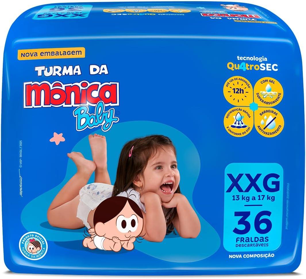 Fralda Turma da Mônica Baby Mega XXG 36 Unidades