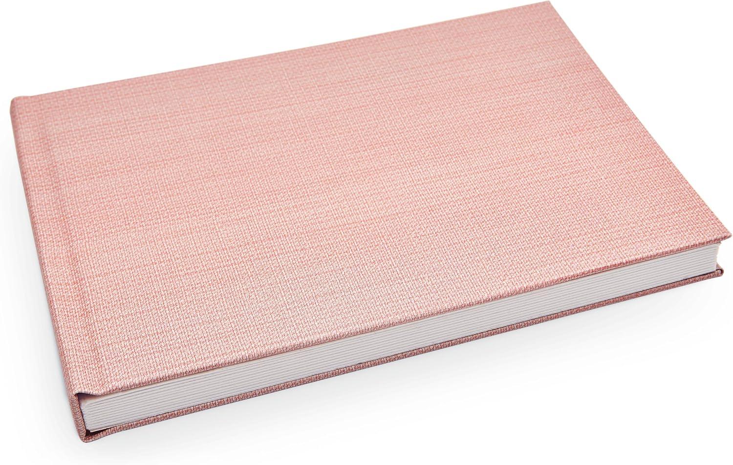 Álbum de fotos Ical, encadernação fotolivro autocolante, folhas de papel rígido branco, para 20 fotos 10x15cm horizontal - linha Instalivro - modelo salmão com textura - 755