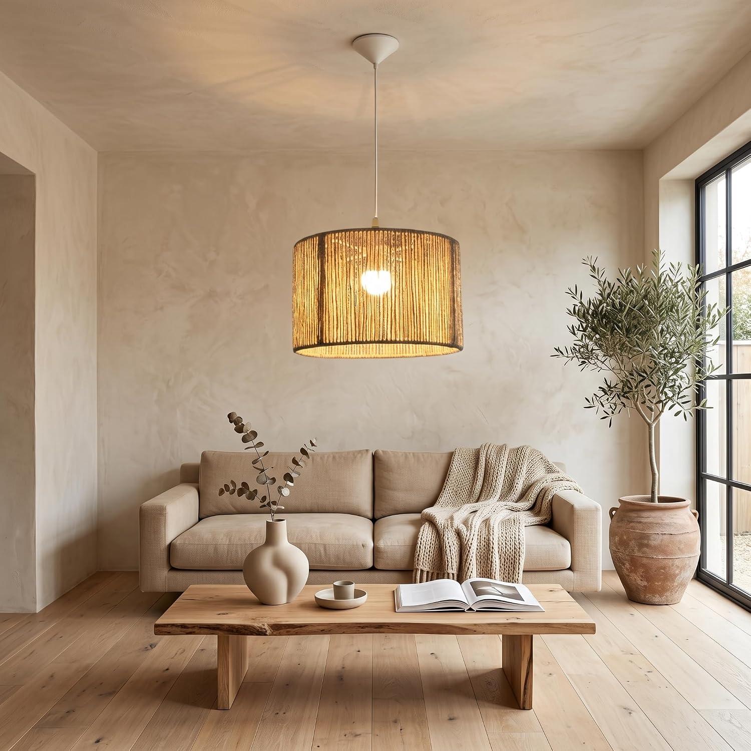Pendente Pendente luminária de teto em Fibra Natural de Sisal Rustico Artesanal Premium Luxo