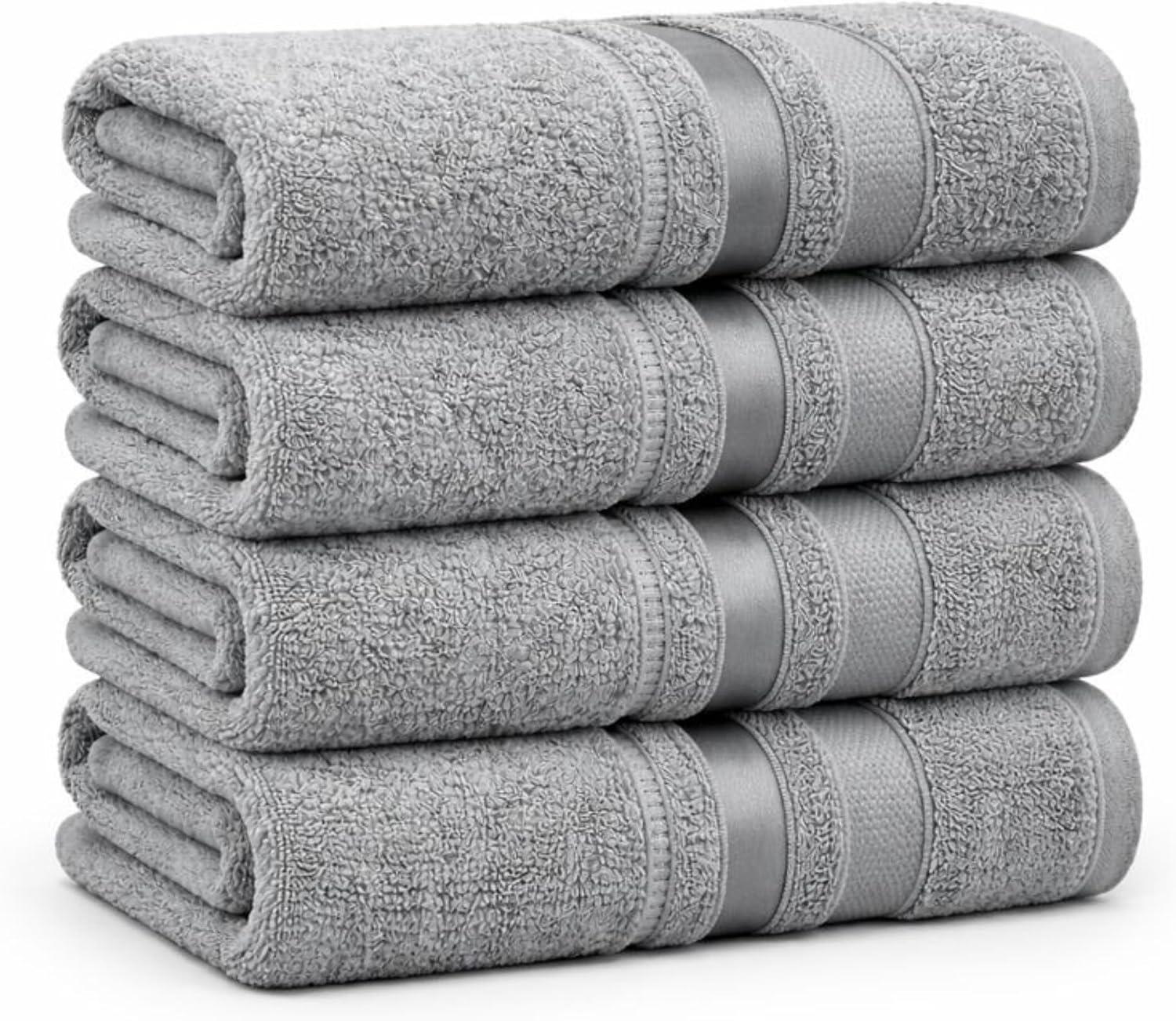 Kit 5 Toalhas de Rosto 45x75cm Macias e Absorventes 100% Algodão Gramatura 326g/m² (Inox)