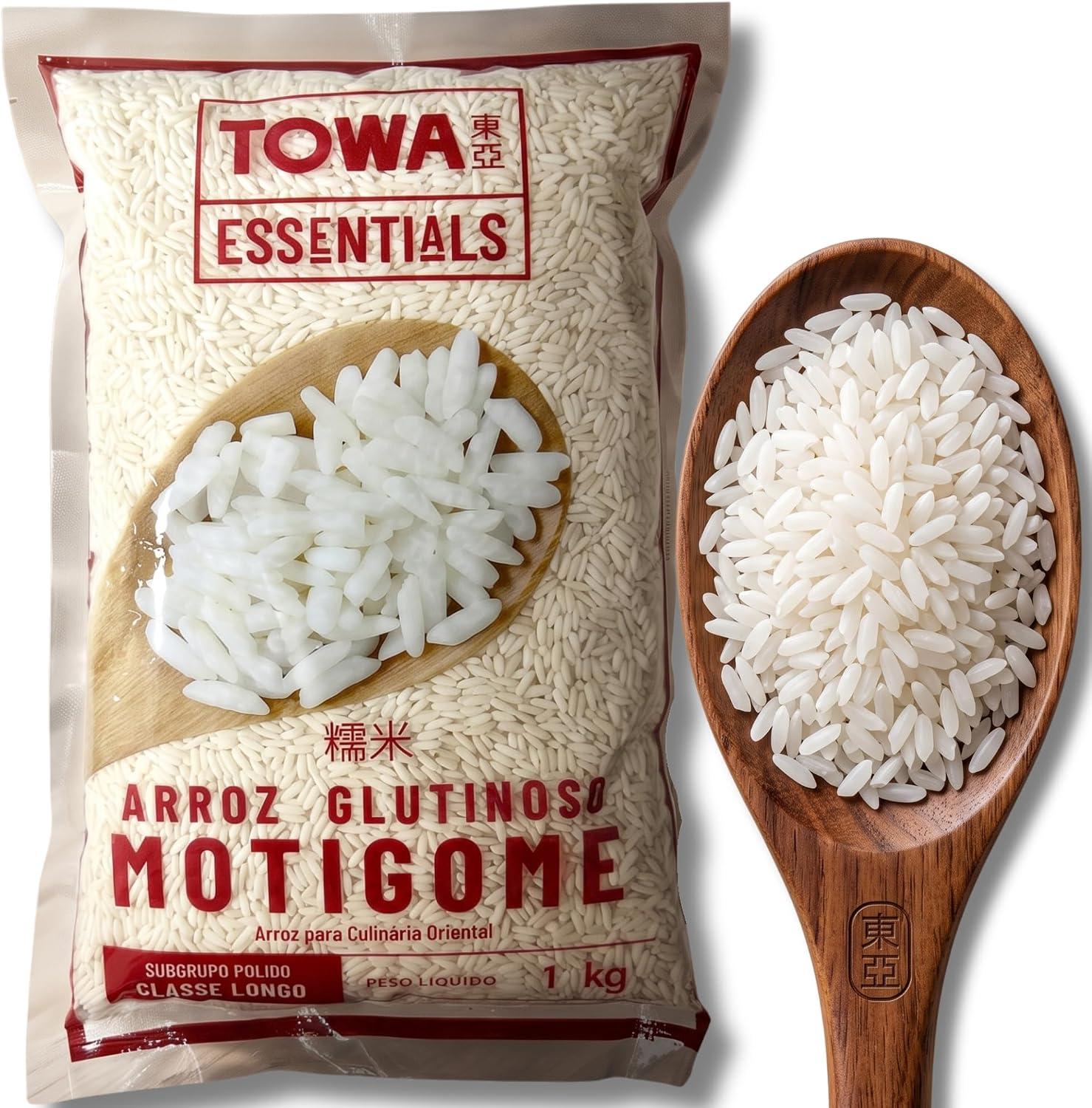 Arroz Motigome Glutinoso Towa Essentials 1kg Premium Tipo 1 Importado Tailândia Para Moti Sushi Sobremesas Doces E Culinária Oriental Asiática Sem Glúten - SUBETTE
