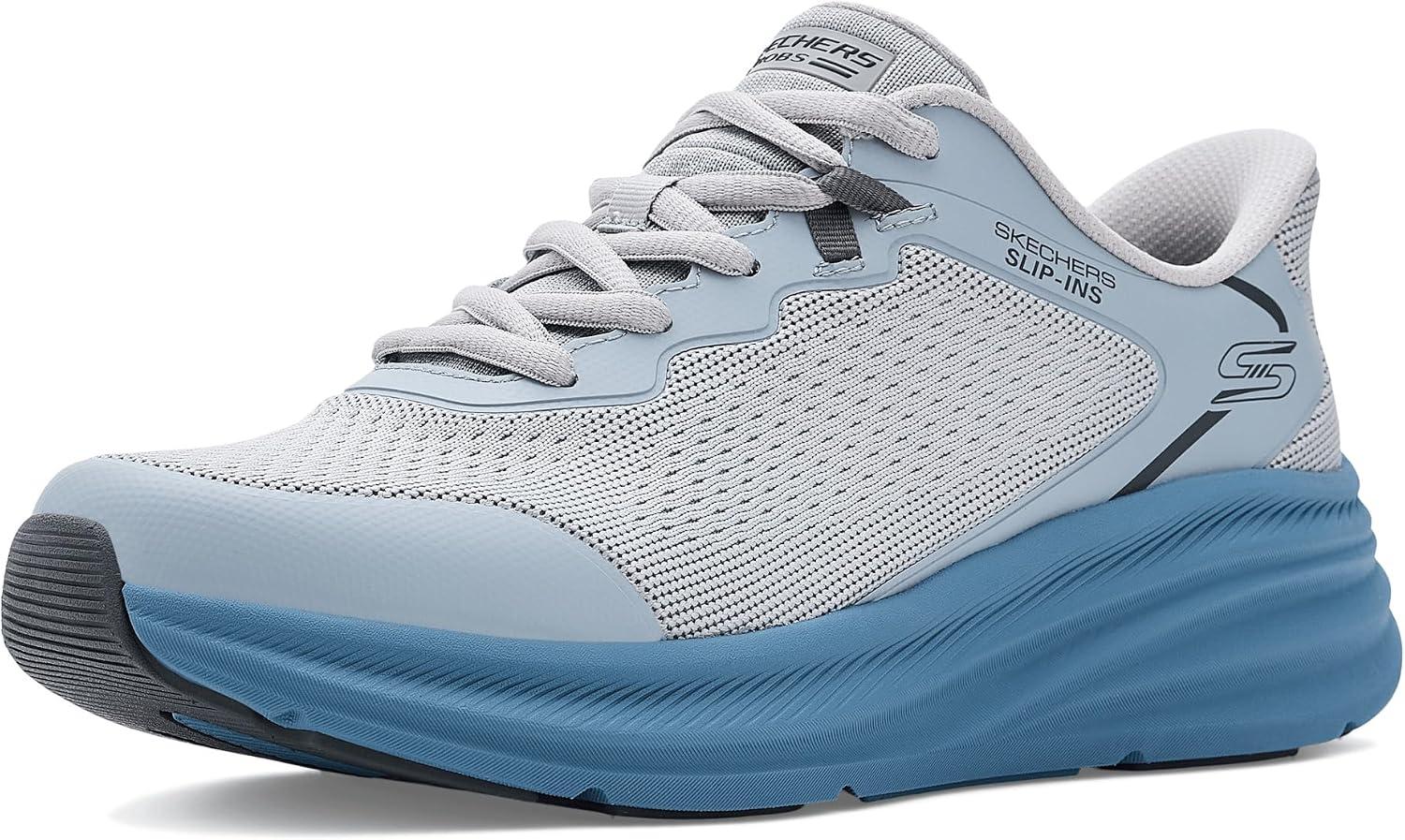 Tênis Skechers De Treino Bobs Skillz Slip Ins Masculino Cinza Escuro/Azul, 39