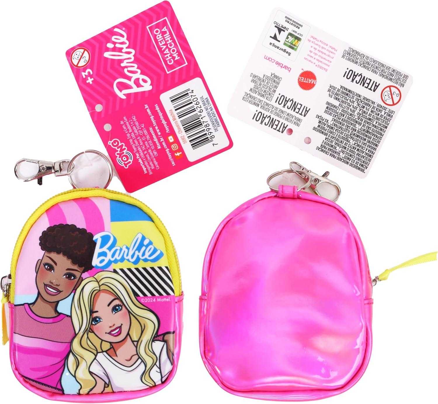 Toyng Chaveiro Bolsinha Barbie, Modelo Sortido, Acessório Infantil para Mochila, Bolsa e Passeios