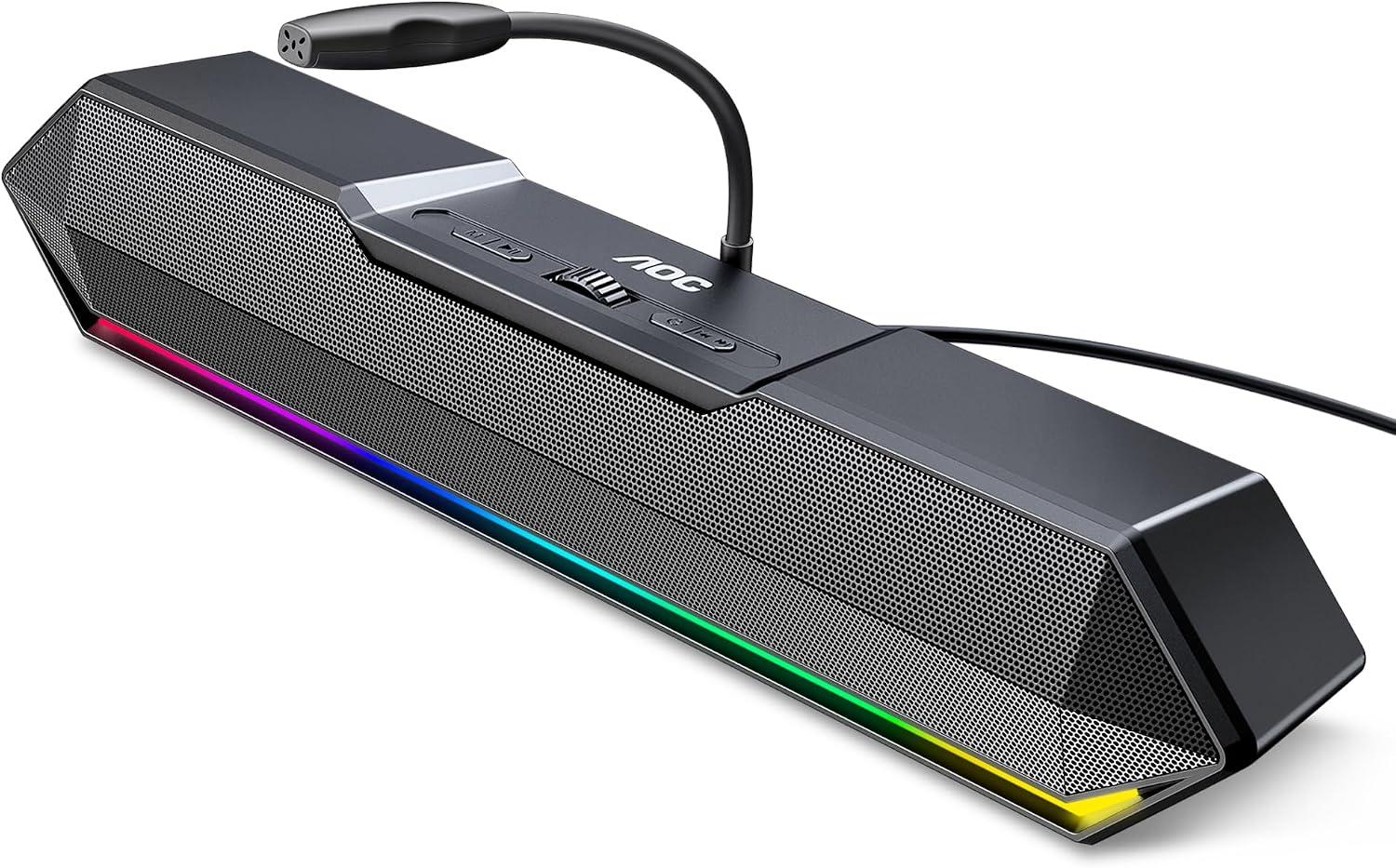 AOC ACS4650 Caixa de Som para PC Gamer 10W RMS, Microfone Removível