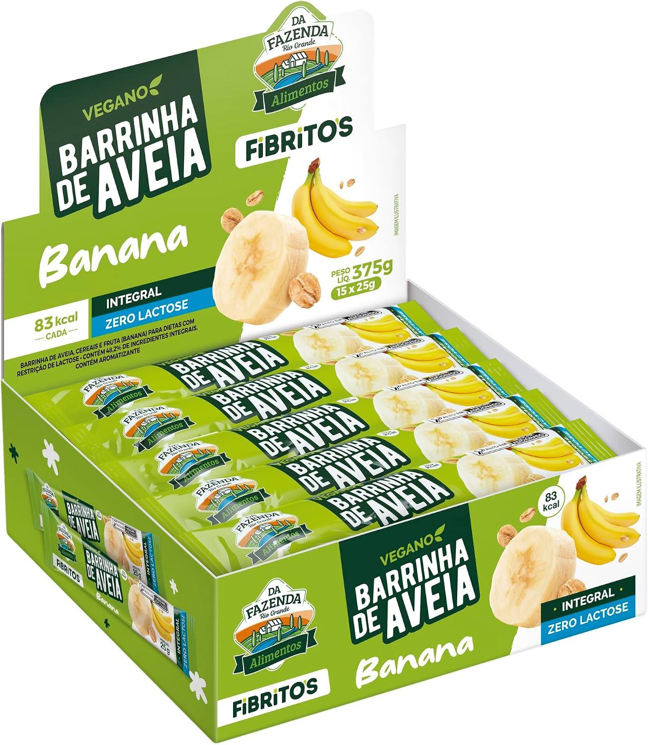 Biosoft Barrinha De Aveia Banana 25g. Display com 15 unidades
