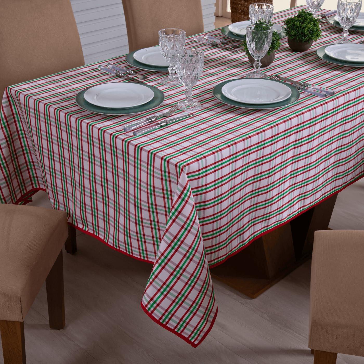 Toalha de Mesa Oxford Xadrez 150 x 150 cm 100% Poliéster com Viés Reforçado (Xadrez Italiano)