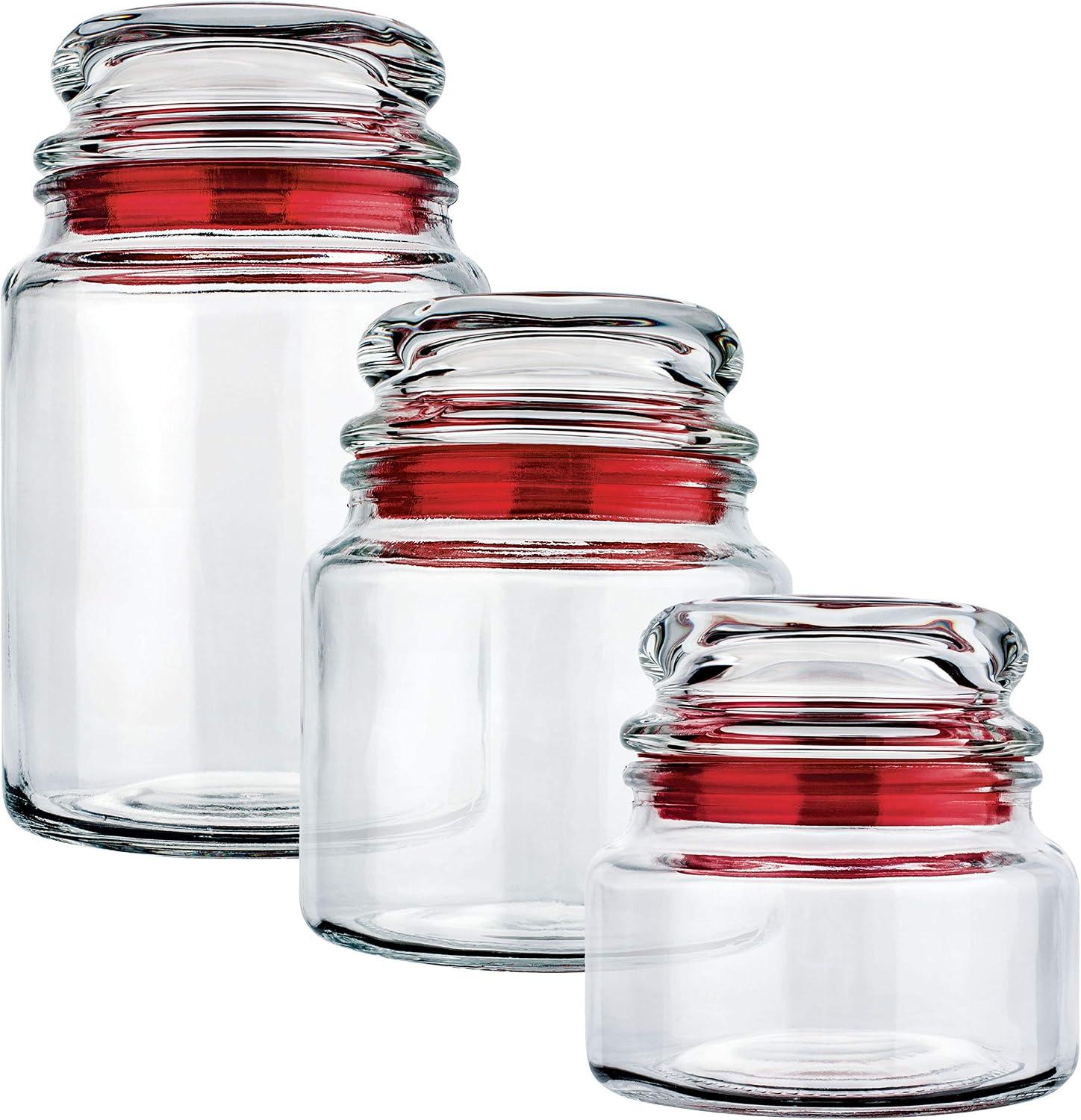 Euro Home - Conjunto com 3 Potes Multiuso de Vidro, Tampa Herméticas - VDR1129-VM
