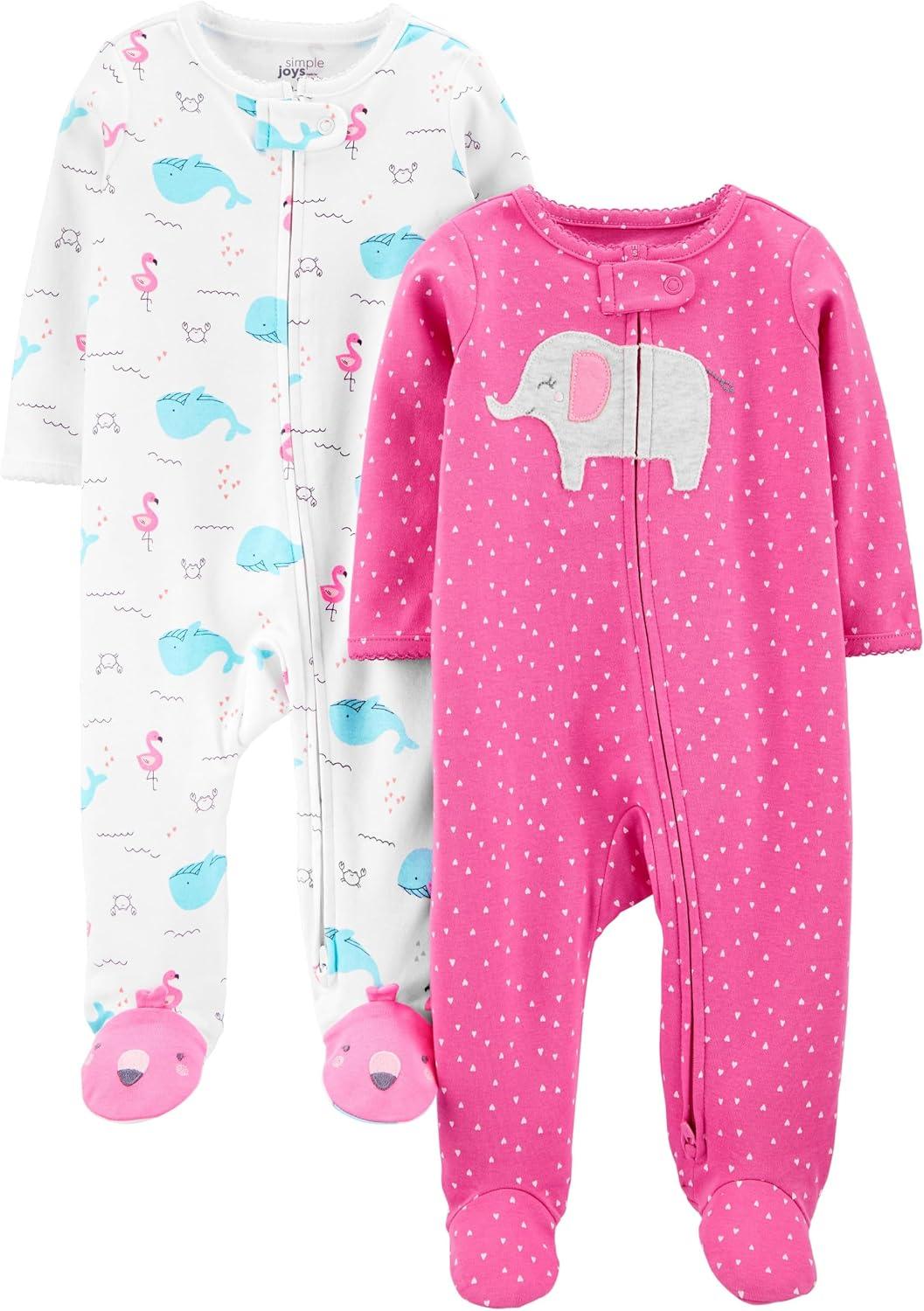 Macacão de dormir para bebês Cotton Sleep and Play, Pack of 2 Simple Joys by Carter'sMeninas