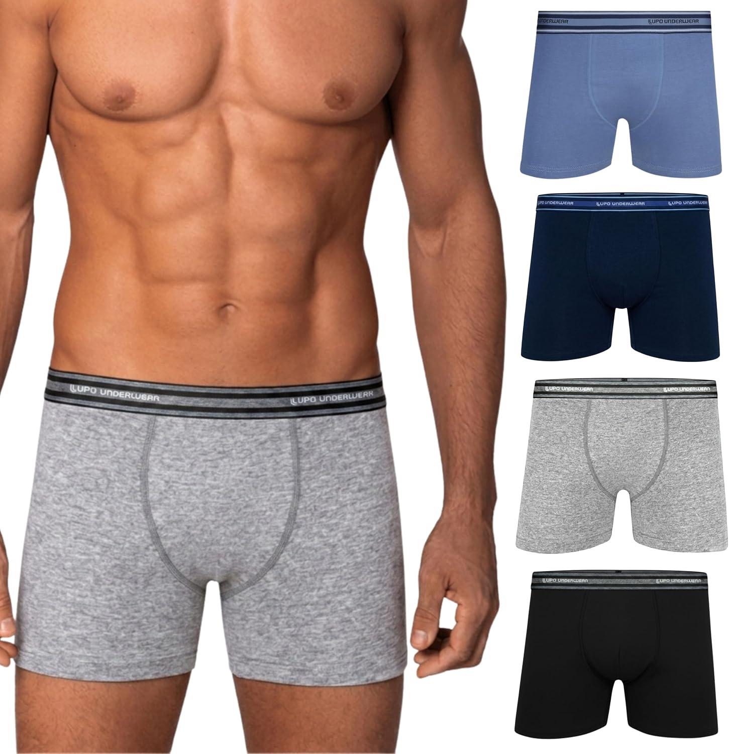 Kit 4 Cuecas Lupo Masculinas Boxer Algodão Macio Confortável Original