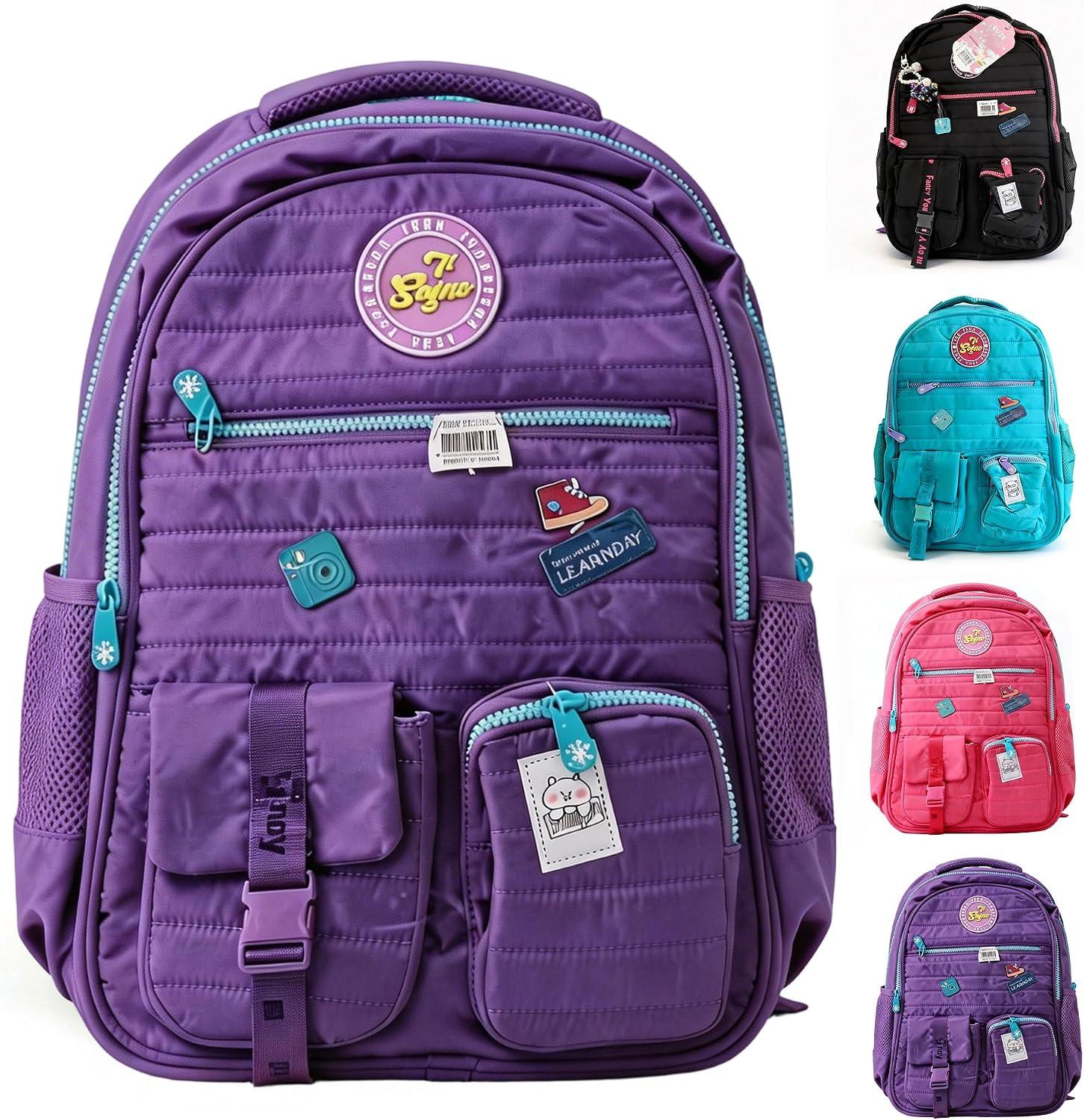 Mochila Escolar Feminina Antifurto com Divisor Acolchoado para Notebook de 17 Polegadas, Múltiplos Bolsos Organizadores, Ideal para Faculdade, Trabalho ou Viagem