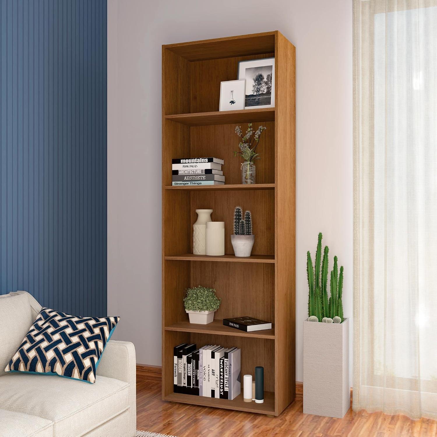 Artely Estante Multy para Livros com 5 Prateleiras, Cinamomo