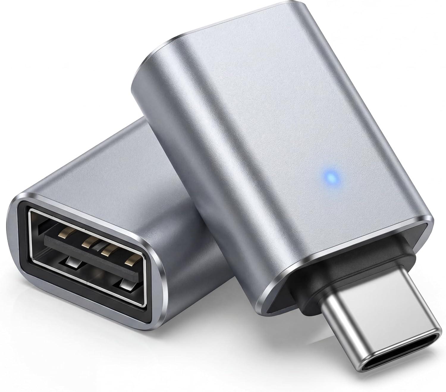 ALENKO Adaptador USB-C para USB 3.0 OTG com LED Compatível com Android iPad USB-C MacBook e iPhone 15 ou superior