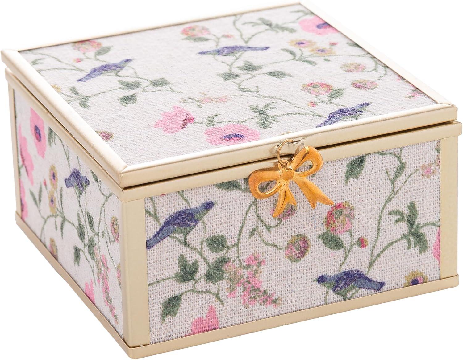 WOLFF - Porta-Jóias Blossom Garden 10cm x 11cm x 5,5cm Dourado Metal