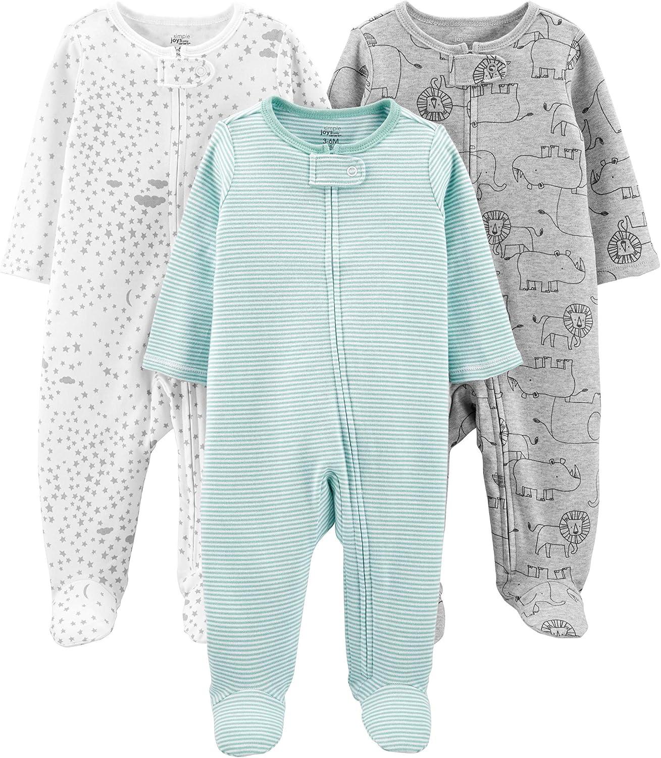 Macacão de dormir para bebês Pacote com 3 neutros para dormir e brincar Simple Joys by Carter'sbebê-unissex