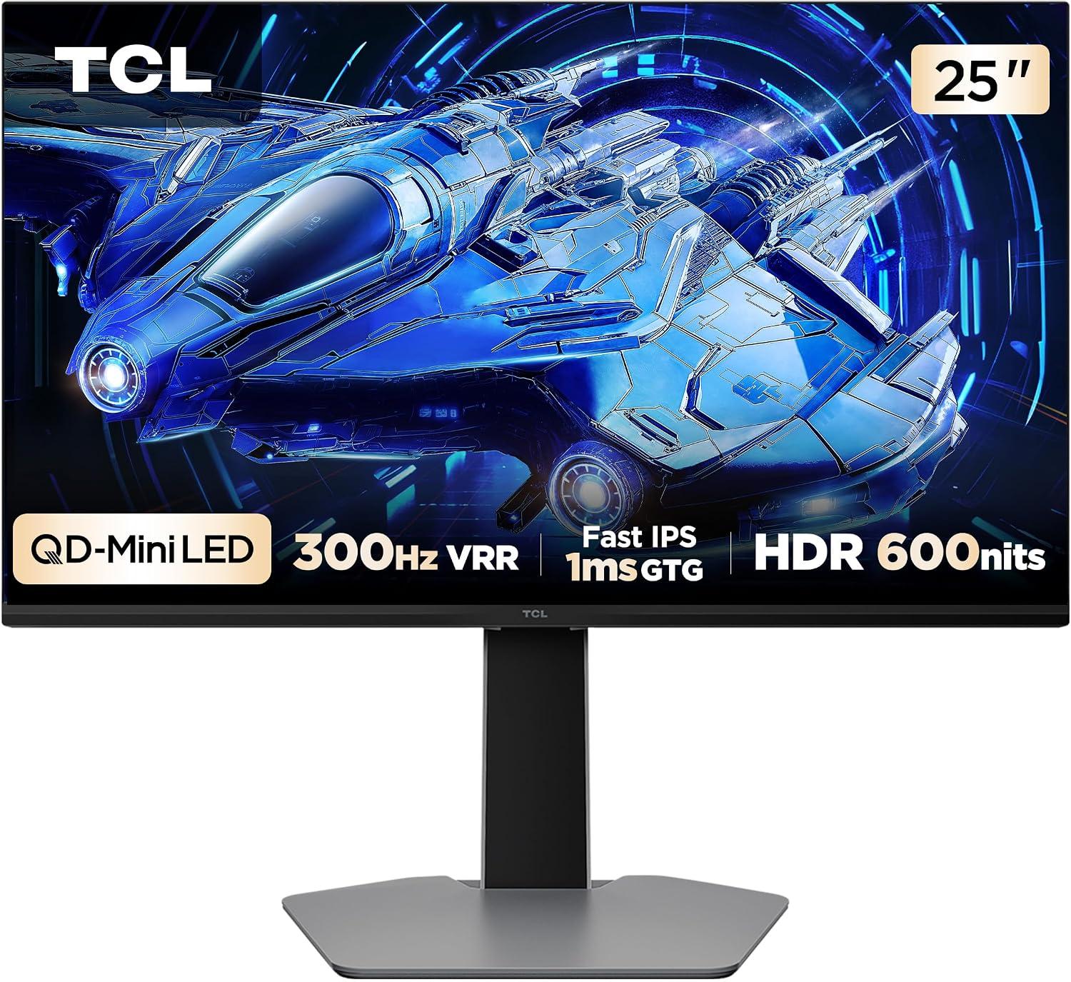 Monitor Gamer TCL 25 Polegadas QLED Mini LED Full HD G64 300Hz 1ms (GtG) Freesync HDR 600 nits 25G64